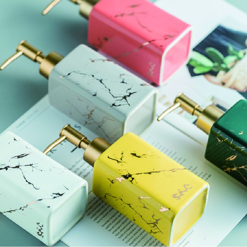 Marbling Yellow Hand Wash Refillable Soap Dispenser | Petop Hotel Supply
